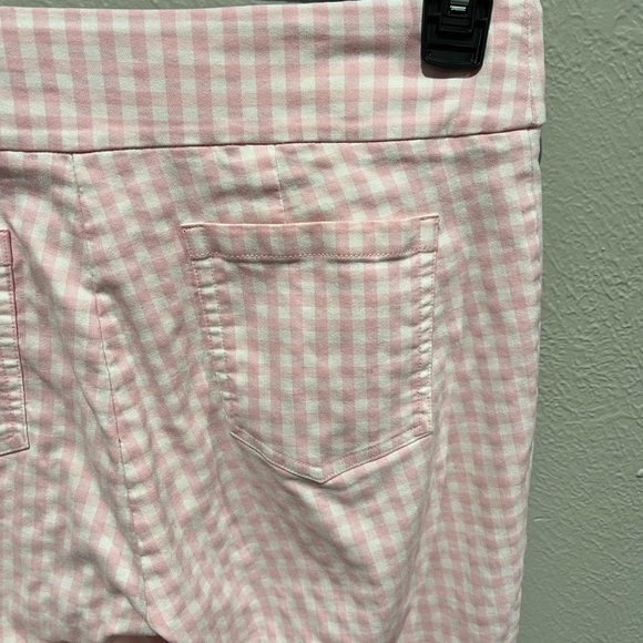 J. McLaughlin Women's Pink and White Gingham Straight Leg Pants Lace Cuff Size 8 - Picture 4 of 4